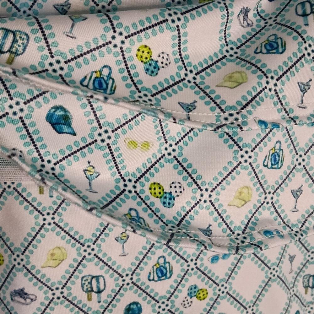Lucky in Love Eyelet You Win Pickleball Skirt Built in Short Capri Print M NWT - Picture 3 of 13